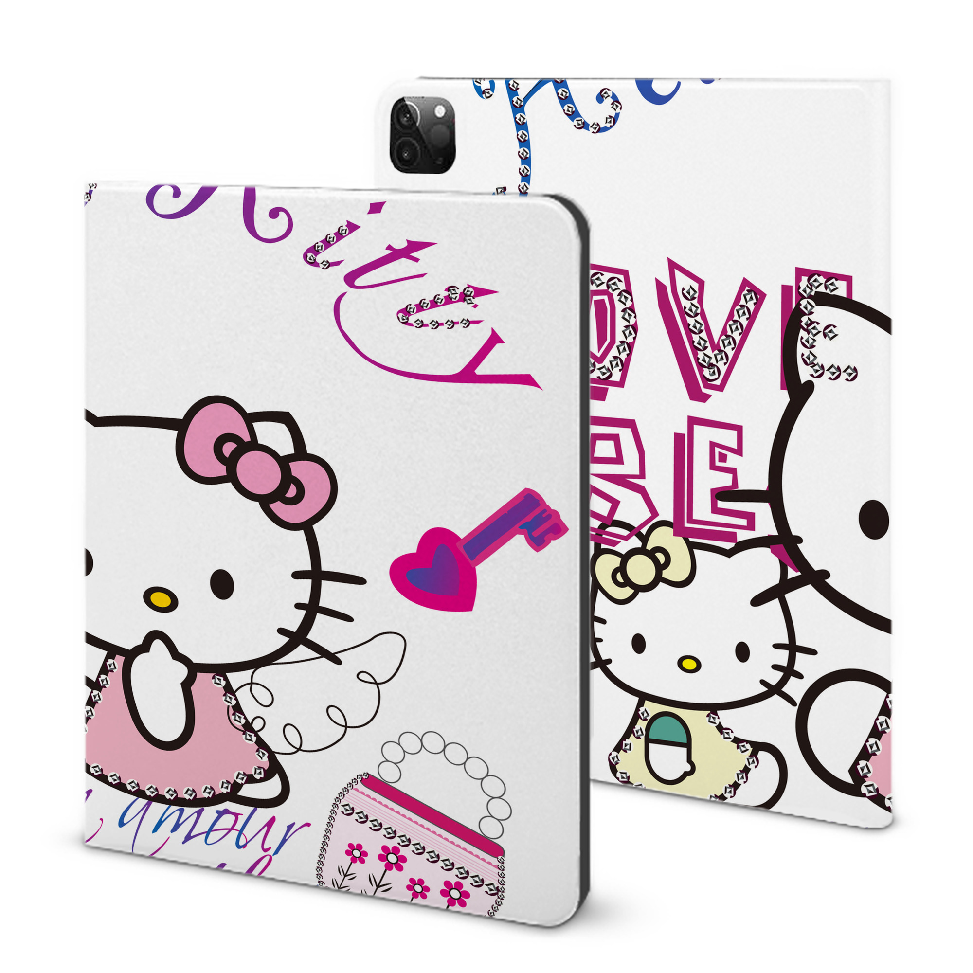 （画像用） Hello Kitty ハローキティ IPadケース ペンホルダー付き ブックスタイルデザイン